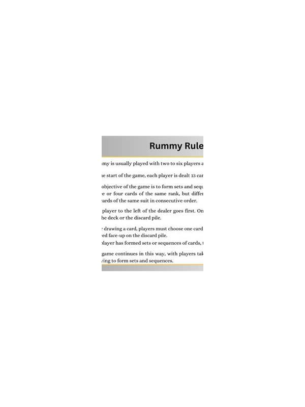 Rummy Comparison: Memorized Rules Versus Written Rules