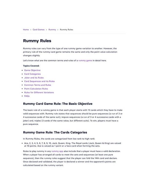 Rummy Safety: Check a Table’s Rules Before Joining